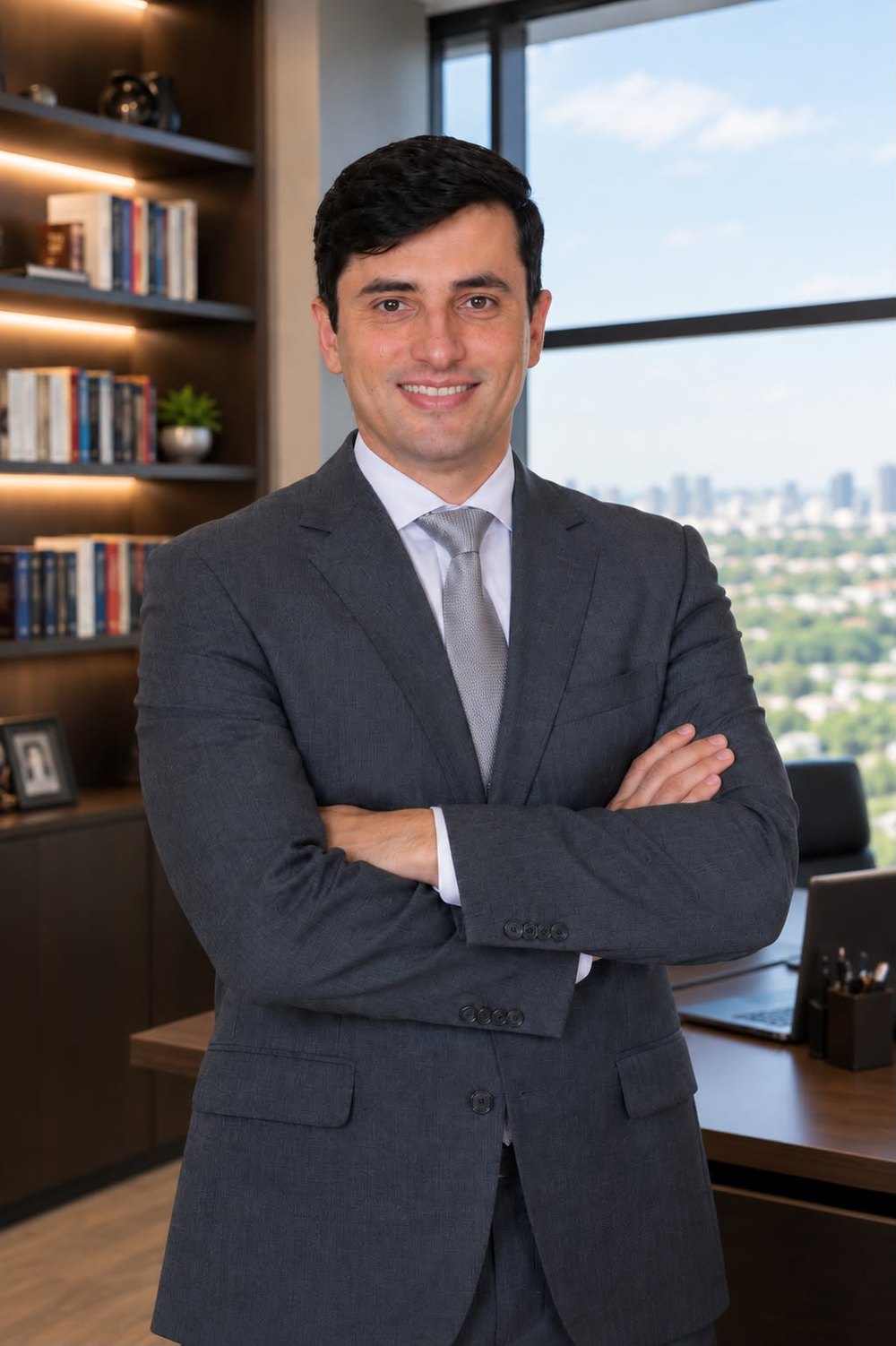 Fadrick F. Leveghin, contador responsável pela Leveghin Contabilidade, em seu escritório